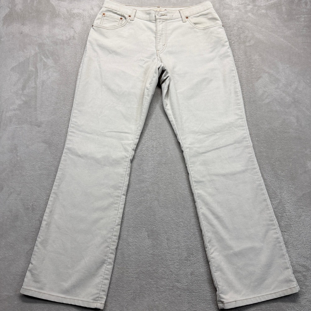 Vintage Levi's 550 Pants Women's‎ 12 M Relaxed Boot Cut Beige Stretch Corduroy